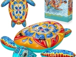 Tortue gonflable colorée avec poignées Bestway avec imprimé Majolique 183x173 cm