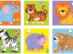 VIGA houten blokken Zoo – 6 afbeeldingen, 4 delen