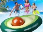 Matelas pneumatique d’eau en forme d’avocat avec noyau amovible 150 cm