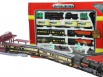 FENFA grand circuit de train avec lumière, locomotive + 6 wagons, rails 10 m