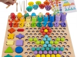 Houten mozaïekpuzzel met kralen en cijfers