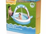 Opblaasbaar kinderzwembad met sproeier Sharktastic