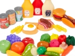 Plastic etenswaren voor kinderkeuken – grote set 44 stuks CASDON