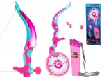 Roze kinderboogschietset met doel en zuignap-pijlen