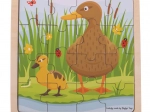 BIGJIGS TOYS Wooden Framed Puzzle – Duck with Duckling – 16 Pieces