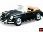 Bburago Porsche 356 B Cabriolet zwart 1:24