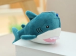 Pluchen blauwe haai sleutelhanger 12 cm