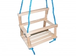Wooden children's swing for indoor and outdoor use