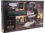 Retro treintje met rook en geluiden, set met rails en accessoires