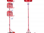 Children's basketball hoop with adjustable height and pump