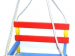 Bunte Holzschaukel mit Schutzbügel