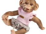 Guca realistische aap poppenbaby met vinyllichaam 32 cm