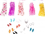 Set of Doll Clothes and Accessories - 43 Pieces