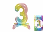 Inflatable Balloon Number 3 Rainbow 80 cm