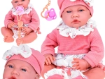 Interactive baby doll 45 cm in a pink outfit