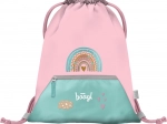 BAAGL Beutel mit Tasche Regenbogen rosa