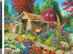 Diamantmalerei Hütte im Garten 30x40 cm