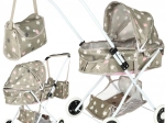Kinderwagen voor poppen met tas en sterren