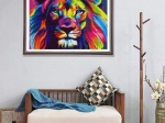 5D Diamond Mosaic Rainbow Lion – Creative Kit for Adults and Kids