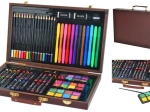 Kit de peinture de 81 pièces dans une mallette en bois
