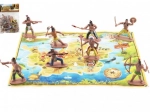 Native American Figures with Map