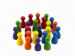 Holzfiguren 25mm 6 Farben - Gesellschaftsspiel