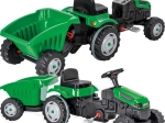 Traptractor met aanhanger groen