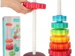 Regenboogtoren met getande ringen – spiraalvormig stapelspeelgoed voor kinderen 12m+