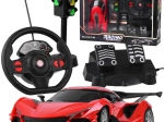 RC sportauto met stuur, pedalen en verkeerslicht 1:16