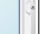 Window handle with key lock – white