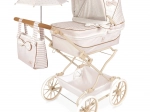 Folding REBORN doll stroller Verona with sunshade and accessories, handle height 65–90 cm