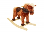 Schommelend pluche paard met effecten, vos 71 × 30 × 58 cm