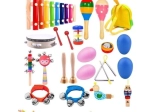 Wooden musical set for children with backpack, 22 pcs