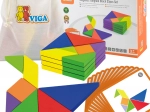Houten tangram VIGA met kaartjes – educatieve puzzel van FSC-hout