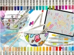 Acrylmarker für Textil, Stein und Glas – Set mit 48 Farben