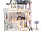 Puppenhaus aus MDF-Holz, schwarz, 78 cm mit LED-Beleuchtung