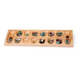 Jeu en bois Mancala avec galets en verre colorés Bigjigs Toys