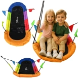 Tuin schommel ooievaarsnest rechthoekig kleurig 167 x 75 cm