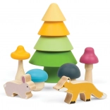 Ensemble en bois d’animaux de la forêt