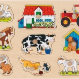 Goki houten puzzel met handgrepen Boerderij II