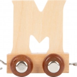 Wagon en bois avec la lettre M pour circuits de train small foot