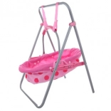 Schommelwieg voor poppen met metalen frame
