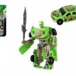 Transformerende auto naar robot 14 cm – groen kunststof model
