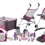 Large play set of accessories for dolls, 21 pcs