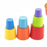 Plastic stapelpiramide van bekers, kleurrijk, 7 delen