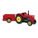 Le Toy Van rode tractor en aanhanger