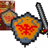 Schuimridder-set met pixelzwaard en schild