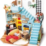 Rolife mini maison miniature coin salon – kit DIY avec éclairage LED