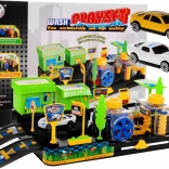 Kids’ Car Wash 3+ with Building Set, 2 Mini Cars and Moving Features