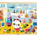 DJECO puzzle en bois aéroport 35 pièces